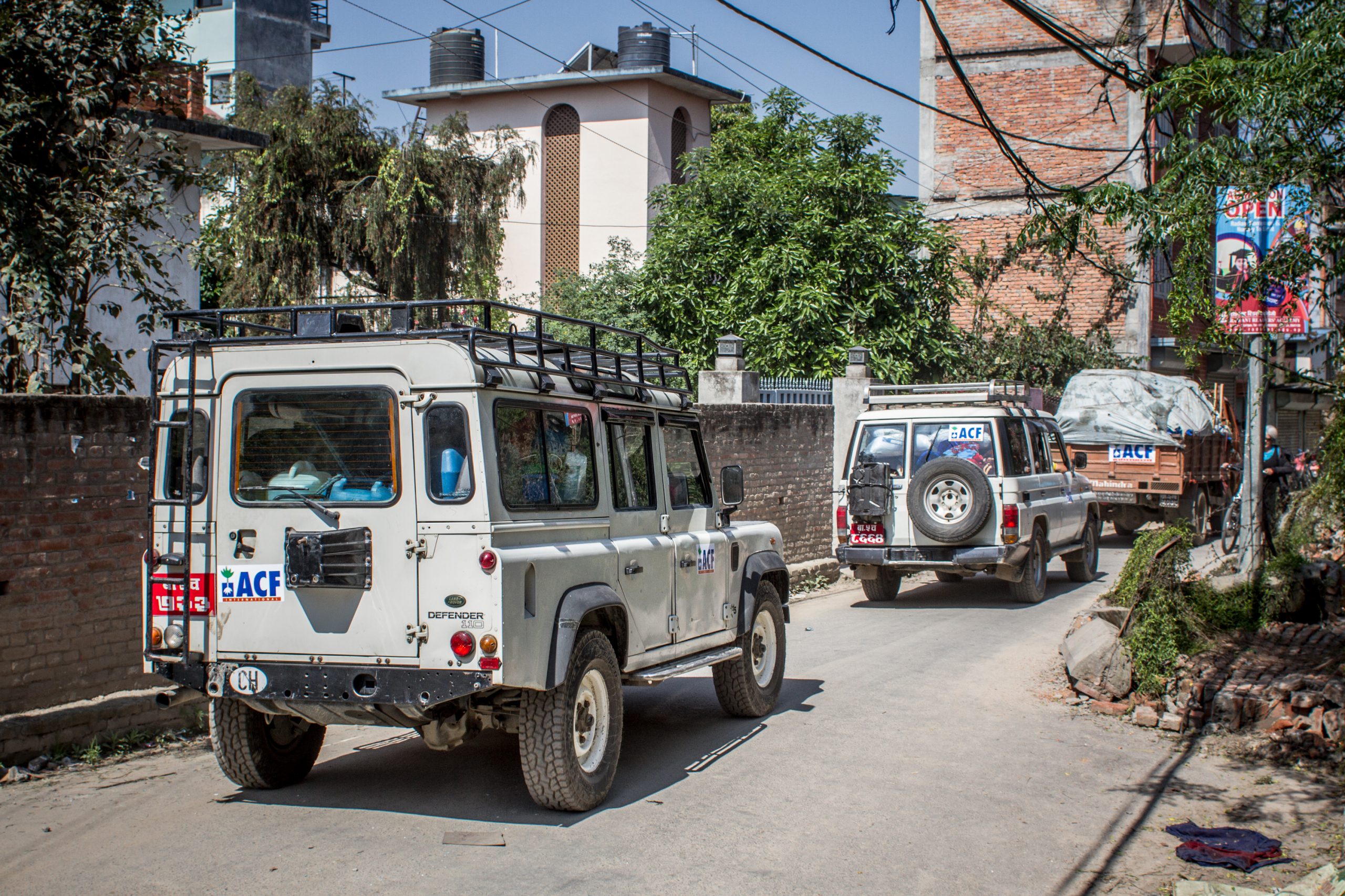 Convogli di Acf nel distretto di Nuwakot in Nepal dopo il terremoto
