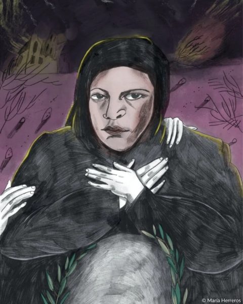 Illustrazione donne a Gaza
